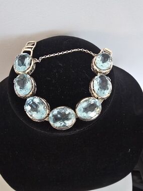 Silpada Light Blue Crystal Statement Bracelet